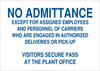 Admittance Sign - 22224 - Brady Corporation