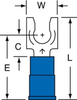 3M Scotchlok Blue Locking Butted Nylon Butted Fork & Spade Terminal MNG14-10FLK - 0.89 in Length - 0.32 in Fork Width - #10 Stud - 054007-01869 - R. S. Hughes Company, Inc.
