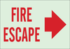 Brady Bradyglo B-347 Polyester / Polystyrene Rectangle Green Emergency Exit & Safe Pathway Sign - 14 in Width x 10 in Height - TEXT: FIRE ESCAPE - 90636 - 754476-90636 - R. S. Hughes Company, Inc.