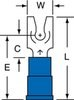 3M Scotchlok Blue Locking Butted Vinyl Butted Fork & Spade Terminal MVU14-4FLK - 0.88 in Length - 0.25 in Fork Width - #4 Stud - 054007-01871 - R. S. Hughes Company, Inc.