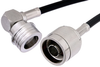 N Male to QN Male Right Angle Cable 36 Inch Length Using PE-C195 Coax - PE38490-36 - Pasternack