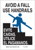 Brady B-401 High Impact Polystyrene Rectangle White Safety Awareness Sign - 7 in Width x 10 in Height - Language English / Spanish - 124026 - 754473-79768 - R. S. Hughes Company, Inc.