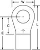 3M Scotchlok Yellow Brazed Non-Insulated Brazed Ring Terminal M4-38RK - 1.34 in Length - 0.68 in Wide - 0.28 in Inside Diameter - 3/8 in Stud - 054007-02179 - R. S. Hughes Company, Inc.