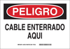 Brady B-401 Polystyrene Rectangle White Buried Cable or Line Sign - 14 in Width x 10 in Height - Language Spanish - TEXT: PELIGRO CABLE ENTERRADO AQUI - 38728 - 754473-38728 - R. S. Hughes Company, Inc.