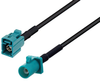 Water Blue FAKRA Jack to FAKRA Plug Cable 60 Inch Length Using LMR-100 Coax with HeatShrink - PE3C2779/HS-60 - Pasternack