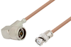 N Male Right Angle to BNC Male Cable 200 cm Length Using RG400 Coax - PE3W06095-200CM - Pasternack
