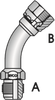 S5 – JIC Male x JIC Female Swivel 45º Tube Bend - Image