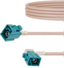 Water Blue FAKRA Jack to FAKRA Jack Right Angle Cable 48 Inch Length Using RG316 Coax - FMCA1340Z-48 - Fairview Microwave Inc.