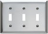 Toggle Switch Openings, Three Gang, 302 Stainless Steel - SS3 - Legrand