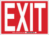 Brady B-120 Fiberglass Reinforced Polyester Rectangle Red Exit Sign - 10 in Width x 7 in Height - TEXT: EXIT - 70947 -- 754476-70947 - Image