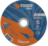 Weiler TIGER Zirconia Alumina Cutting Wheel - Type 1 - Straight Wheel - 6 in Diameter - 7/8 in Center Hole - Thickness.045 in - 58002 -- 012382-58002 - Image
