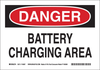 Brady B-563 High Density Polypropylene Rectangle White Battery Changing Area & Battery Room Sign - 10 in Width x 7 in Height - TEXT: DANGER BATTERY CHARGING AREA - 116171 - 754473-18814 - R. S. Hughes Company, Inc.