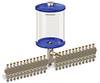 Blue Color Key, Clear View Multiple Feed Manual Lubricator, 1/2 gal Pyrex Reservoir, 24 Feeds, 1/4” OD Tube Outlets - B5163-064PB241BW - Oil-Rite Corp.