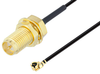 Reverse Polarity SMA Female Bulkhead to UMCX 2.5 Plug Cable 12 Inch Length Using 1.13mm Coax, RoHS - PE3CA1017-12 - Pasternack