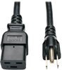 Computer Power Cable, C19 to 5-15P - Heavy Duty, 15A, 125V, 14 AWG, 8 ft., Black -- P034-008 - Image