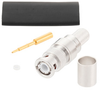 BNC Male (Plug) Connector for LMR-400 Cable, Crimp/Solder, Tri-Metal Plated Brass Body, Length 1.91 In -- TC-400-BM-X