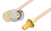 SMA Male Right Angle to SMA Female Bulkhead Cable 12 Inch Length Using RG402 Coax - PE3679-12 - Pasternack