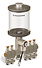 Clear View Multiple Feed Electro Lubricator, 1 pt Acrylic Reservoir, 5 Feeds, 1/8