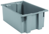 Akro-Mils 1.2 ft, 9 gal 65 lb Gray Industrial Grade Polymer Stackable Tote - 19 1/2 in Length - 15 1/2 in Width - 10 in Height - 35190 GREY -- 35190 GREY - Image