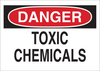 Brady B-555 Aluminum Rectangle White Chemical, Biohazard, Hazardous & Flammable Material Sign - 14 in Width x 10 in Height - TEXT: DANGER TOXIC CHEMICALS - 40908 - 754476-40908 - R. S. Hughes Company, Inc.