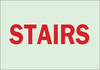 Brady Bradyglo B-347 Polyester / Polystyrene Rectangle Green Safety Awareness Sign - 14 in Width x 10 in Height - Glow in the Dark - TEXT: STAIRS - 80028 - 754476-80028 - R. S. Hughes Company, Inc.
