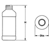 PET and HDPE Plastic Bottles -- MODERN ROUND-HDPE-1 Liter-30032-38-400