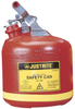 Justrite Red Polyethylene 2 1/2 gal Safety Can - 14 1/4 in Height - 10 3/4 in Overall Diameter - 697841-00572 - 697841-00572 - R. S. Hughes Company, Inc.