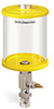 Yellow Color Key, Clear View Single Feed Manual Lubricator, 1 qt Pyrex Reservoir, 1/8” Female NPT Outlet, 5/8”-18 Thread for Remote Mounting - B5161-032PBRYW - Oil-Rite Corp.