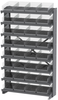 Akro-Mils APRS 400 lb Clear Gray Powder Coated Steel 16 ga Single Sided Fixed Rack - 36 3/4 in Overall Length - 32 Bins - Bins Included - APRS150SC - APRS150SC - R. S. Hughes Company, Inc.