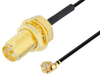Reverse Polarity SMA Female Bulkhead to UMCX 2.5 Plug Cable 6 Inch Length Using 0.81mm Coax, RoHS - PE3CA1016-6 - Pasternack