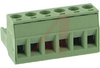 Plug, Terminal Block; 12 A; 250 V; 5 mm; 24 AWG/kcmil (Min.); 6; Screw; 4 kV - 70054799 - Allied Electronics, Inc.