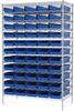 Akro-Mils 2000 lb Adjustable Blue Chrome Steel Open Adjustable Fixed Shelving System - 60 Bins - 2000 lb Total Capacity - AWS244830184 BLUE -- AWS244830184 BLUE - Image