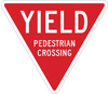 Brady B-401 Polystyrene Triangle Red Pedestrian & Crosswalk Sign - 18 in Width x 18 in Height - TEXT: PEDESTRIAN CROSSING - 124616 - 754473-81061 - R. S. Hughes Company, Inc.