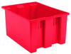 Akro-Mils 2.6 ft, 19.4 gal 90 lb Red Industrial Grade Polymer Stackable Tote - 23 1/2 in Length - 19 1/2 in Width - 13 in Height - 35230 RED -- 35230 RED - Image