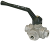 Three-way ball valve for manual switching of vacuum and compressed air KVD 6 3/2 -- 10.05.08.00001 - Image