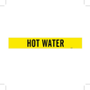 Brady B-946 Black on Yellow Vinyl Self-Adhesive Pipe Marker - 4 in Height - 3 1/2 in Character Height - 24 in Length - Printed Msg = HOT WATER - 7146-1HV - 754476-93429 - R. S. Hughes Company, Inc.