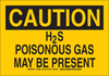 Brady B-302 Polyester Rectangle Yellow Chemical, Biohazard, Hazardous & Flammable Material Sign - 14 in Width x 10 in Height - Laminated - TEXT: CAUTION H2S POISONOUS GAS MAY BE PRESENT - 124285 - 754473-80515 - R. S. Hughes Company, Inc.