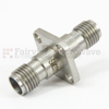 3.5mm Female (Jack) to 3.5mm Female (Jack) 4 Hole Flange Adapter, Passivated Stainless Steel Body, 1.3 VSWR -- SM3313 - Image