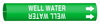Brady Bradysnap-On B-915 White on Green Plastic Snap-On Pipe Marker - 1 1/4 in Character Height - Printed Msg = WELL WATER with Right Arrow - 4156-C - 754476-48219 - R. S. Hughes Company, Inc.