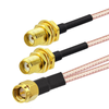 SMA Male St. Connector With RG316 Cable (L-15CM) + 2*SMA Female Bulkhead St. Connector (Y-Type Splitter Combiner) - ET-SFS-SFS-BH2C-4L15C-SMS - Eteily Technologies India Pvt. Ltd.