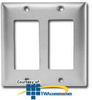 Hubbell Double Gang StyleLine Cover Plate - Stainless Steel - HPWS262 - TelephoneStuff.com