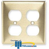 Hubbell Duplex Standard Size 2-Gang Metallic Brass.. - SB82 - TelephoneStuff.com