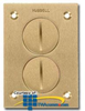 Hubbell Brass Duplex Screw Round Floor Box Cover -- S3625 - Image