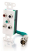 RapidRun&reg; Component Video + Stereo Audio Wall Plate - White -- 2212-40737-001 - Image