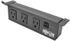 Protect It! 3-Outlet Surge Protector with Mounting Brackets, 10 ft. Cord, 510 Joules, 2 USB Charging Ports, Black Housing -- TLP310USBS - Image