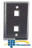 Hubbell 2 Port Stainless Steel Faceplate - SSF12 - TelephoneStuff.com