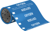 Brady B-946 White on Blue Vinyl Self-Adhesive Pipe Marker - 8 in Height - 30 ft Length - Printed Msg = OXYGEN with Left Arrow - 41470 - 754476-41470 - R. S. Hughes Company, Inc.