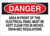 Brady B-563 High Density Polypropylene Rectangle White Electrical Safety Sign - 10 in Width x 7 in Height - 116169 - 754473-18812 - R. S. Hughes Company, Inc.