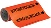 Brady B-946 Black on Orange Vinyl Self-Adhesive Pipe Marker - 12 in Height - 30 ft Length - Printed Msg = HYDROCHLORIC ACID with Left Arrow - 109309 - 754473-67541 - R. S. Hughes Company, Inc.