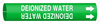 Brady Bradysnap-On B-915 White on Green Plastic Snap-On Pipe Marker - 1/2 in Character Height - Printed Msg = DEIONIZED WATER with Right Arrow - 4046-A - 754476-41449 - R. S. Hughes Company, Inc.